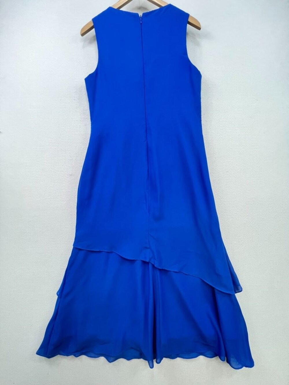 Lavetir Womens Sleeveless Tiered Chiffon Midi Formal Dress Size 12 Royal Blue - Picture 10 of 13